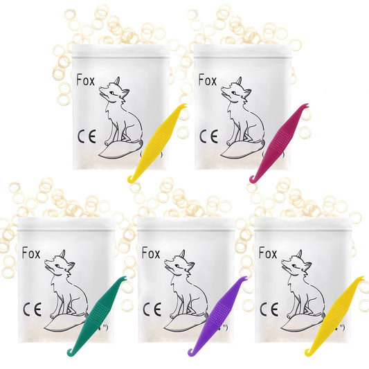 RB-5 500 Pcs Orthodontic Elastic Rubber Bands Rubber Traction Bands for Crooked Teeth, Tooth Gaps, Hairbands, Dog Pony Tails, Braids and Dreadlocks |3.5 Oz, 1/4" Size| Elastic Placers Included