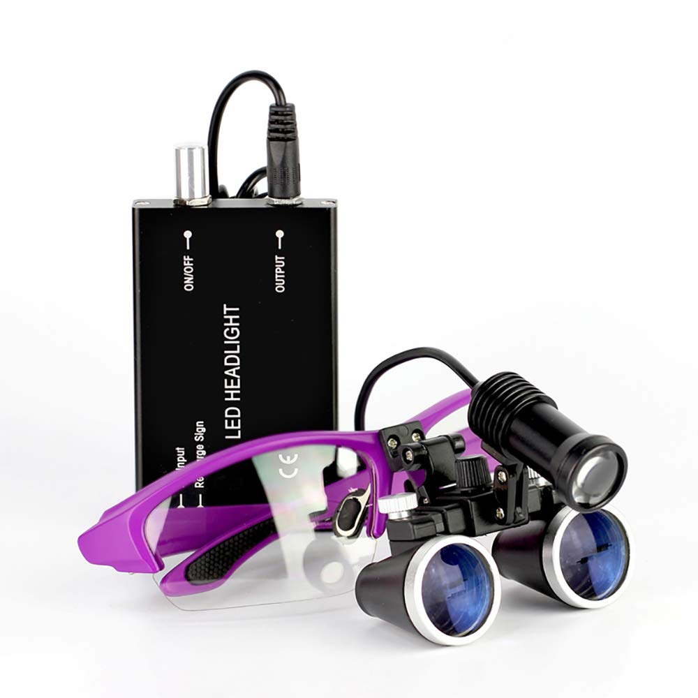 2.5X/3.5X 420 Mm Dental Loupe Magnifier Binocular Magnifier Surgery Surgical Medical Operation Loupe with Spotlight Head Light