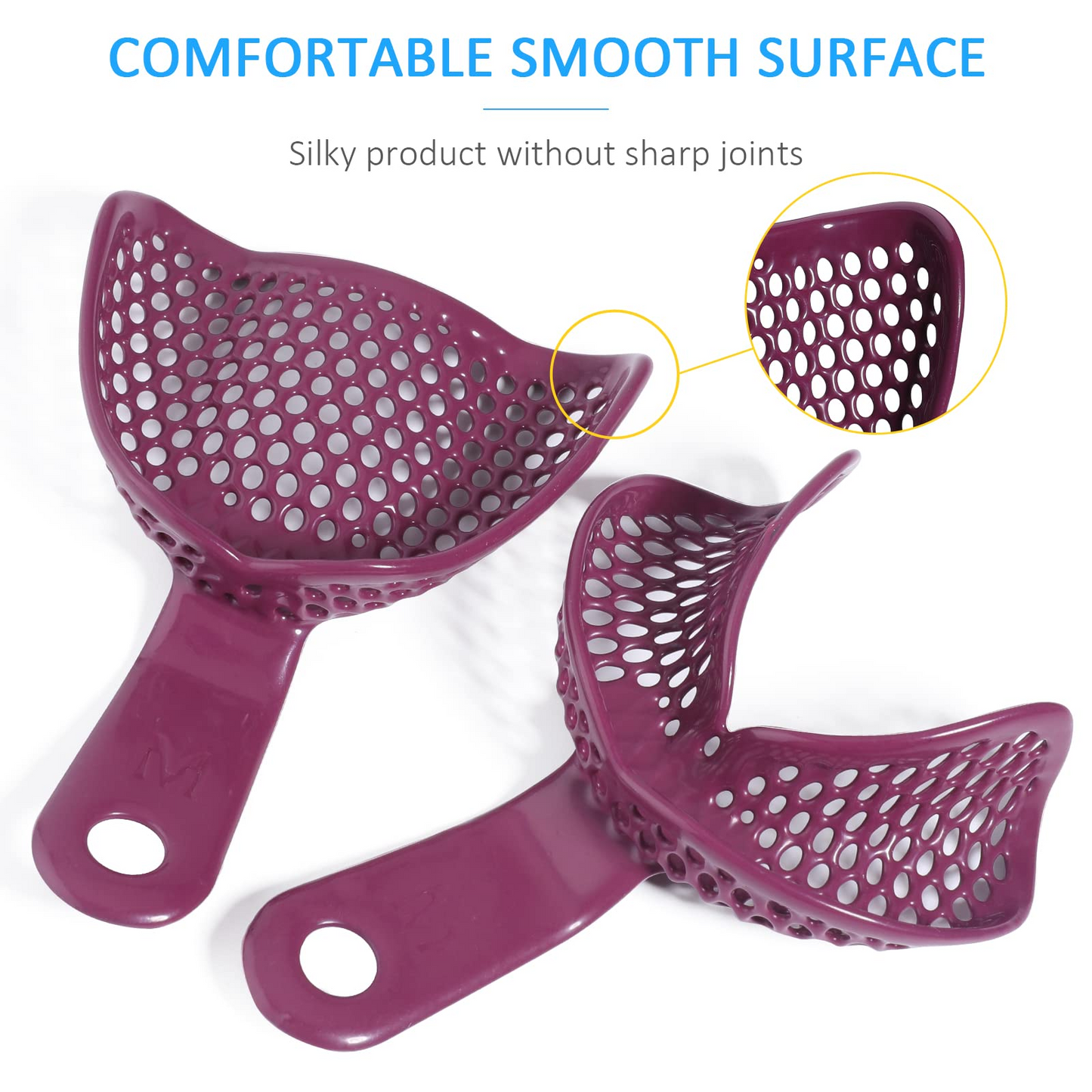 Dental Edentulous Impression Trays Professional Impression Trays for Full Denture Restoration (Pack of 3 Pair)