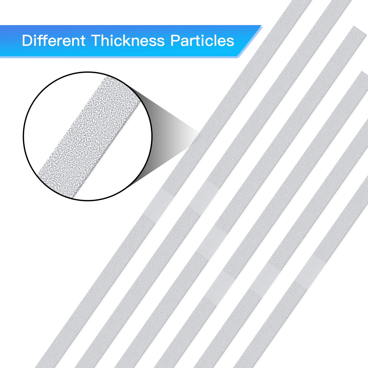 DM-PS 12 PCS Dental Abrasive Stainless Steel Strips, Finishing Polishing Metal Strip 4 MM Medium One Side - Sanding Grinding Teeth - Cleaning Tools for Oral Care