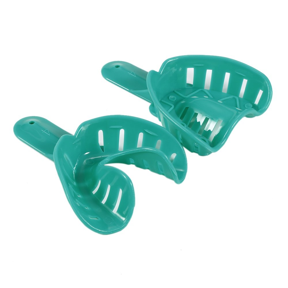 12pcs Dental Impression Trays Plastic Materials Teeth Holder Dental Central Supply for Oral Tools