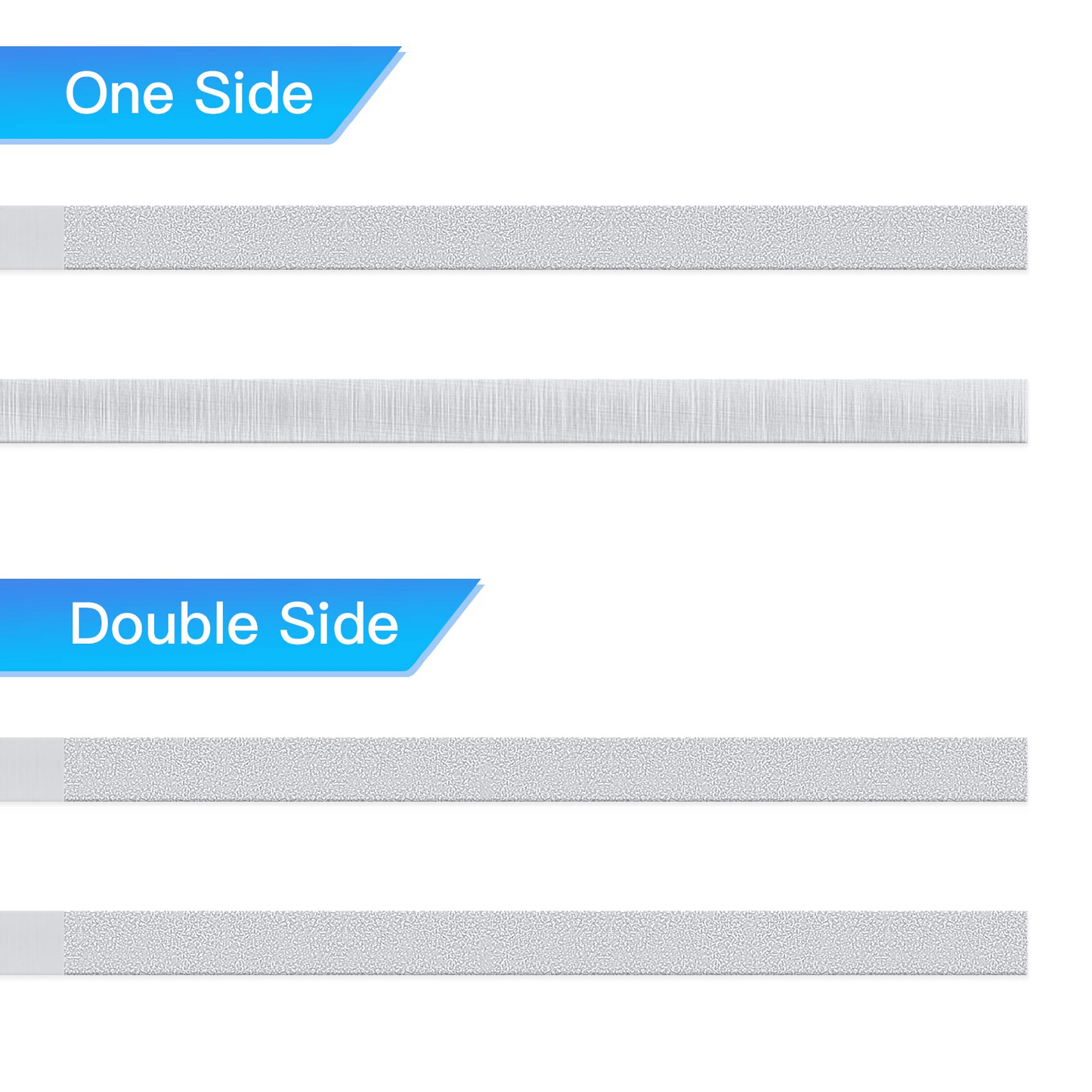 DM-PS 12 PCS Dental Abrasive Stainless Steel Strips, Finishing Polishing Metal Strip 4 MM Medium One Side - Sanding Grinding Teeth - Cleaning Tools for Oral Care