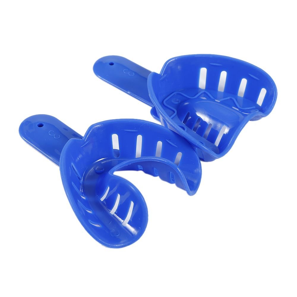 12pcs Dental Impression Trays Plastic Materials Teeth Holder Dental Central Supply for Oral Tools