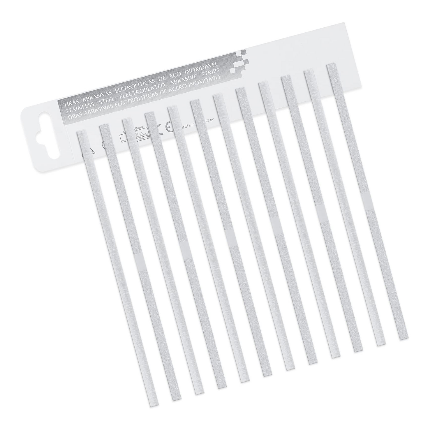 DM-PS 12 PCS Dental Abrasive Stainless Steel Strips, Finishing Polishing Metal Strip 4 MM Medium One Side - Sanding Grinding Teeth - Cleaning Tools for Oral Care