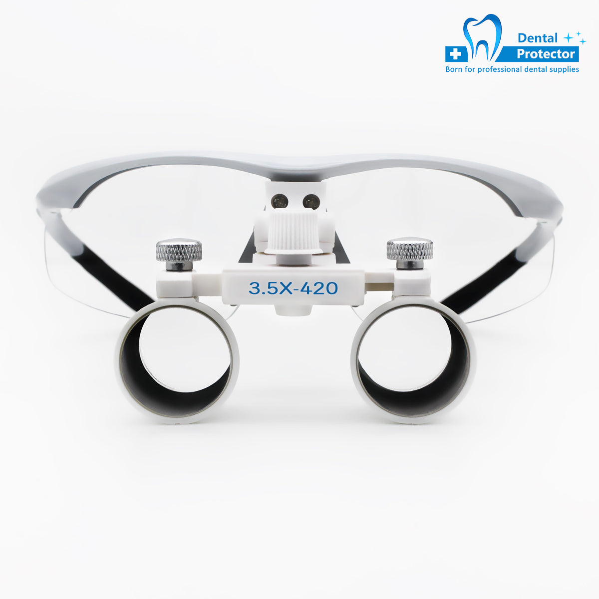 Surgical Medical Binocular Loupes with Led Head Light 3.5X420mm Optical Glass Plastic Frame with Anti Fog