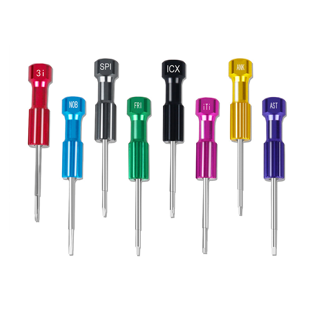8 pcs Implant Screwdriver Denture Implant System Abutment Screwdriver Implant Screw Drivers Kit with Steel Stand Box