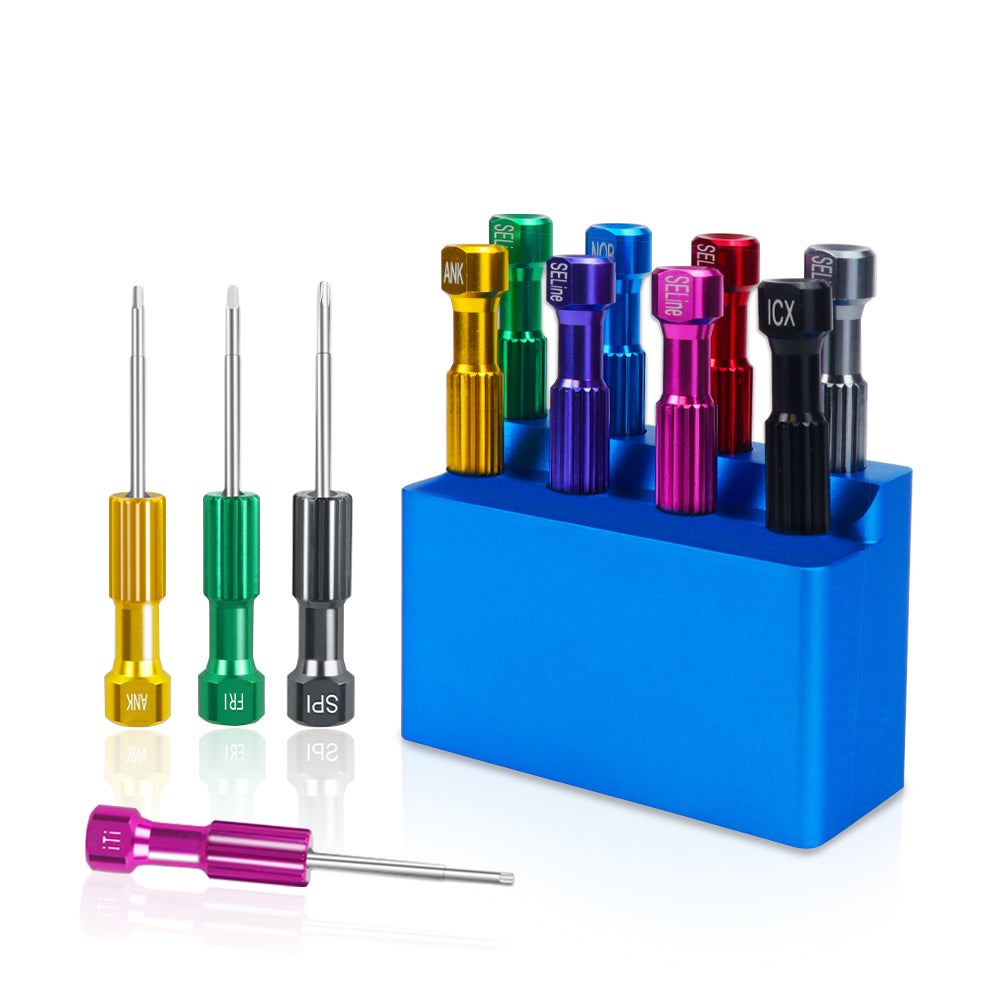 8 pcs Implant Screwdriver Denture Implant System Abutment Screwdriver Implant Screw Drivers Kit with Steel Stand Box