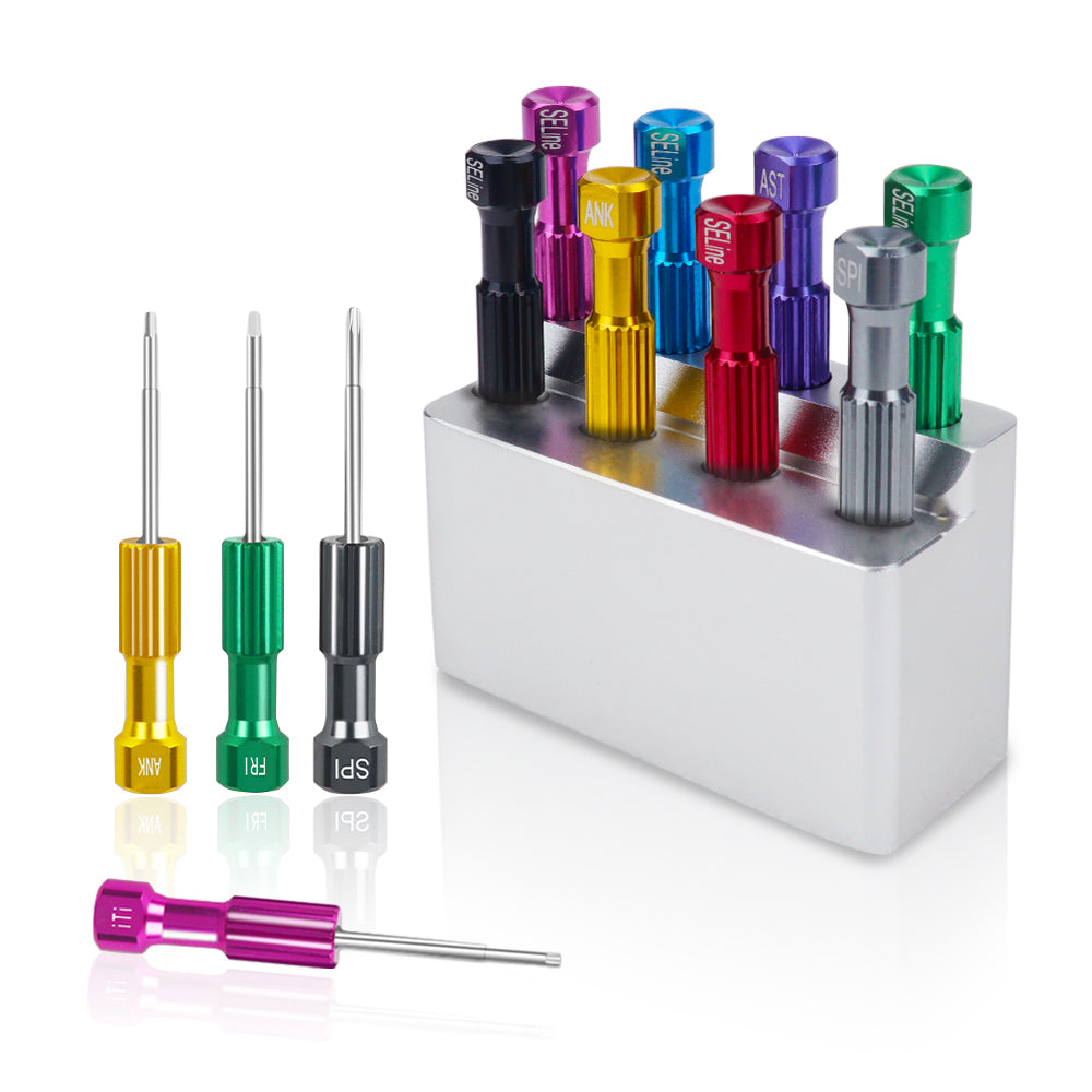 8 pcs Implant Screwdriver Denture Implant System Abutment Screwdriver Implant Screw Drivers Kit with Steel Stand Box