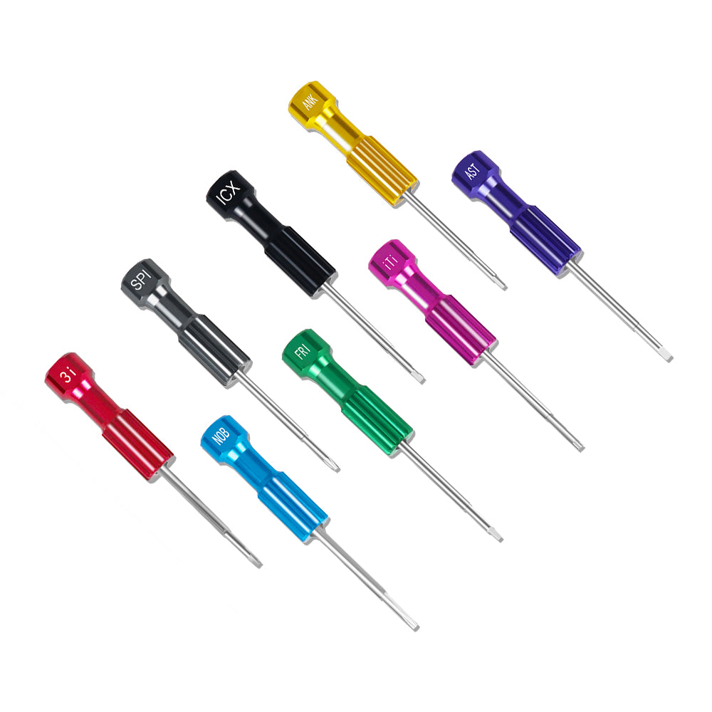 8 pcs Implant Screwdriver Denture Implant System Abutment Screwdriver Implant Screw Drivers Kit with Steel Stand Box