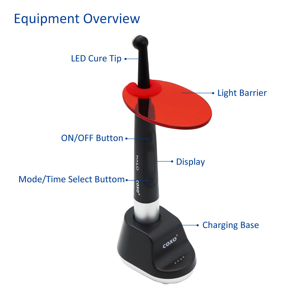 COXO DB686 HOLA Dental Led Curing light , Enjoy 5 Easy Modes, a Tough Scratch-Resistant Lens, Enhanced Optical Performance for Deep Curing, Wide Wavelength Range, and Long-lasting Wireless Charging