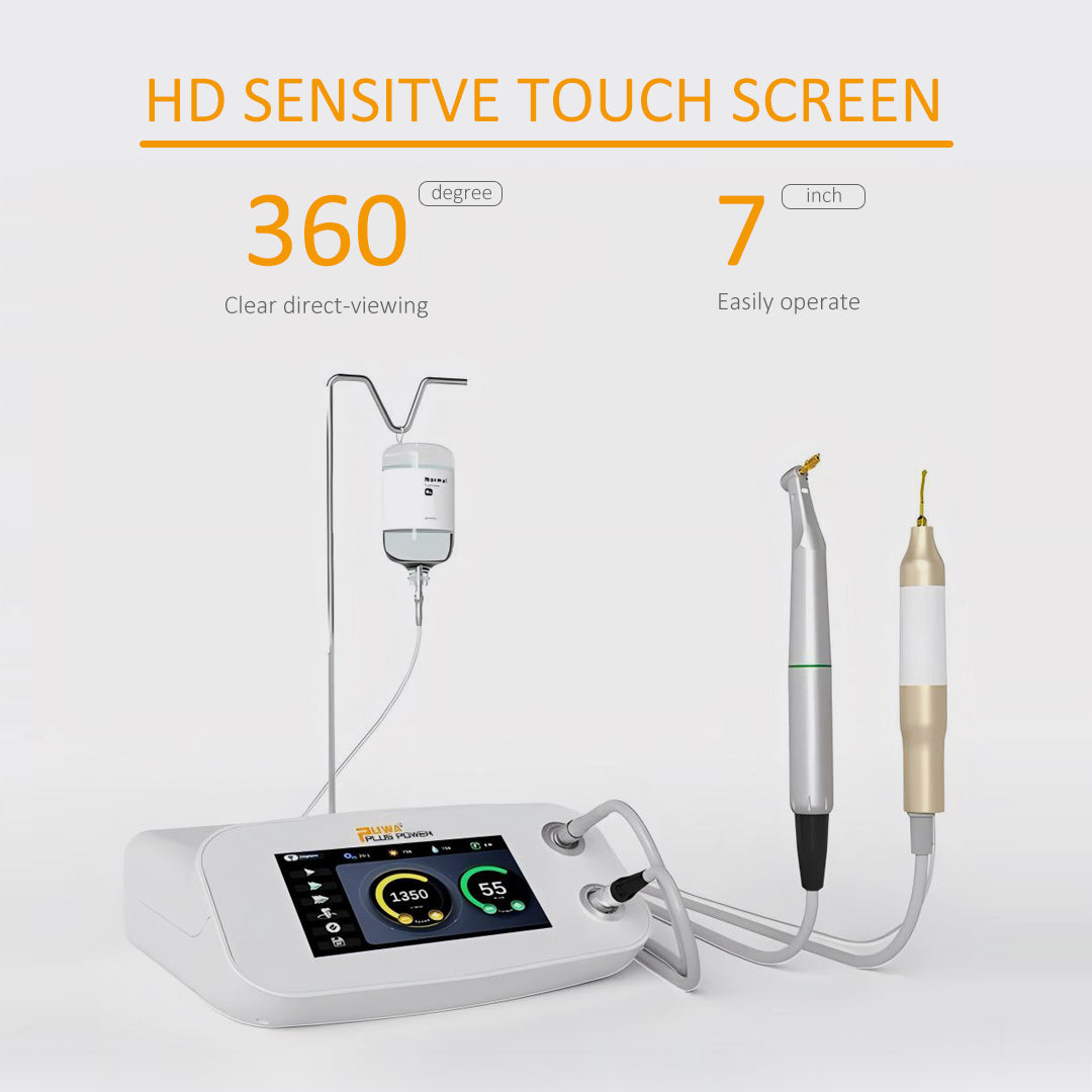 PROTECTOR PUWA Piezo I+ Ultrasonic Dental Unit with 7-Inch HD Touch Screen, LED Handpiece, 5-Rotor Peristaltic Pump and Wireless Bluetooth Foot Pedal for Dental Lab Processing and Professional Training