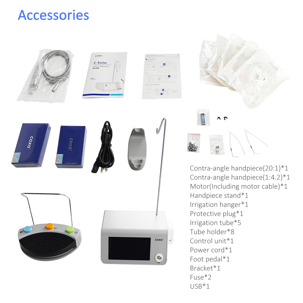 COXO Dental Implant Motor with Surgery Motor 2-in-1,C-sailor pro +  ,Wireless Foot Pedal , LED Illumination,Build in Operating procedures and steps