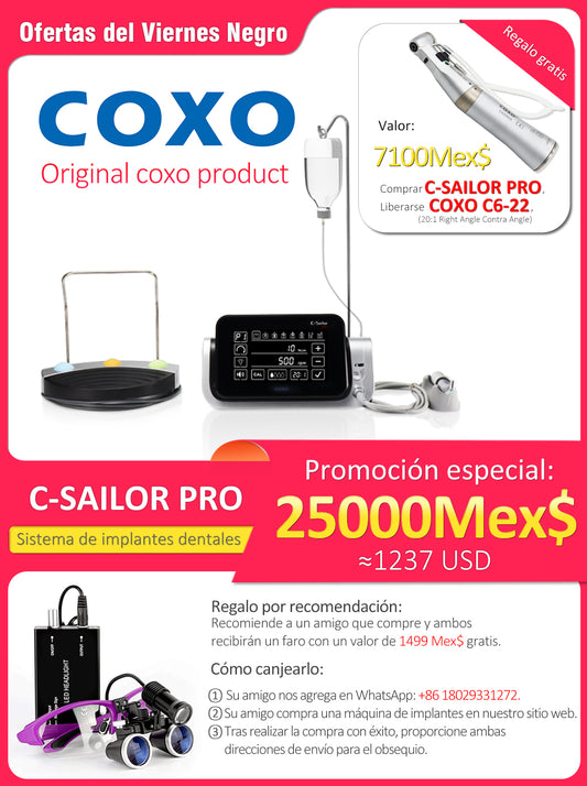 {Black Friday : GET C6-22 FREE} COXO C-Sailor Pro Dental Implant Motor with Led light ,80 N.cm Super Torque , Touch Screen, Ship from US/ Mecico