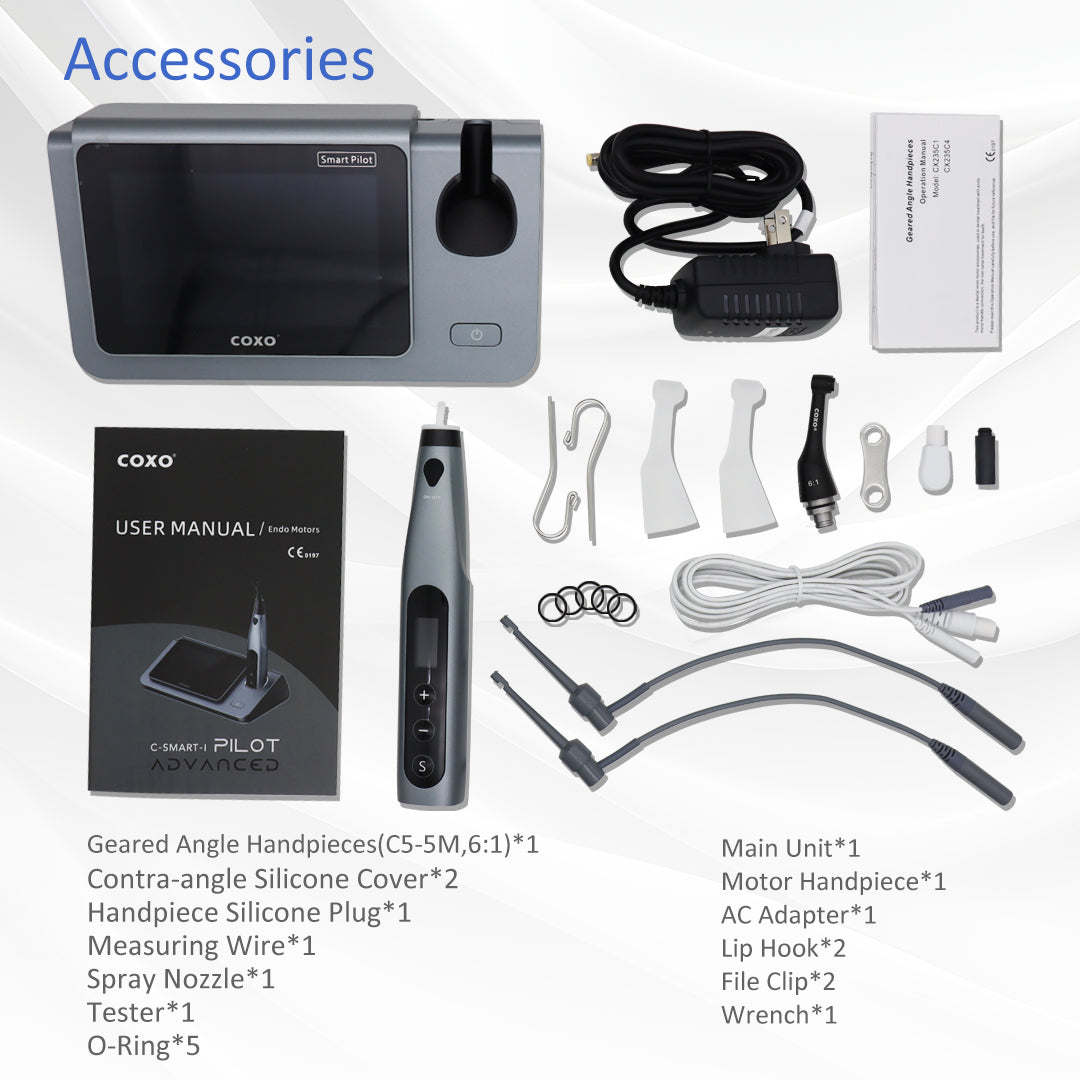 COXO Dental Wireless Bluetooth Endo motor with Apex Locator 2 in 1 C-smart Pilot with 5-inch touch screen ,build-in most of file system