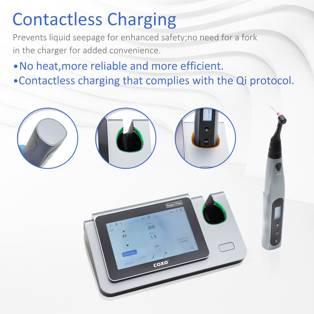 COXO Dental Wireless Bluetooth Endo motor with Apex Locator 2 in 1 C-smart Pilot with 5-inch touch screen ,build-in most of file system