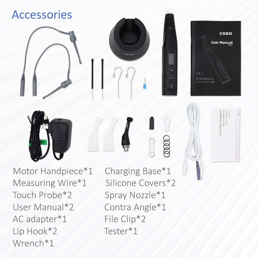 COXO C-SMART-MINI AP+ Brushless Dental Endo Motor Smart with LED Lamp 16:1 Standard Contra Angle with Apex Locator