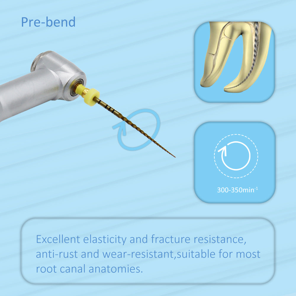 COXO SC-Pro Heat Activated Rotary Files,Gold Endodontic Files,Root Canal for Dentistry,Super cutting force,anti-broken