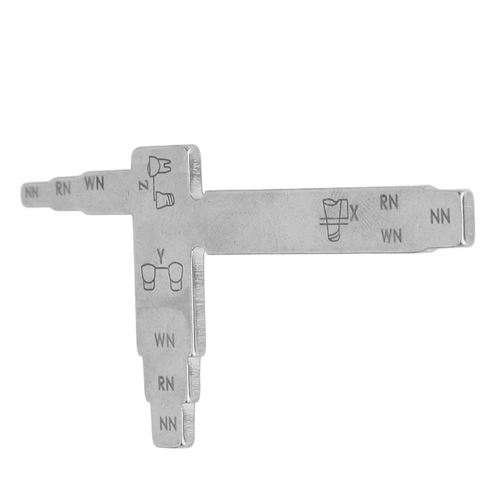 Dental Implant Measure Ruler, Stainless Steel Dental Implant Measuring Ruler T Shape, Clear Scale Heat Resistant Interdental Distance Measure Ruler