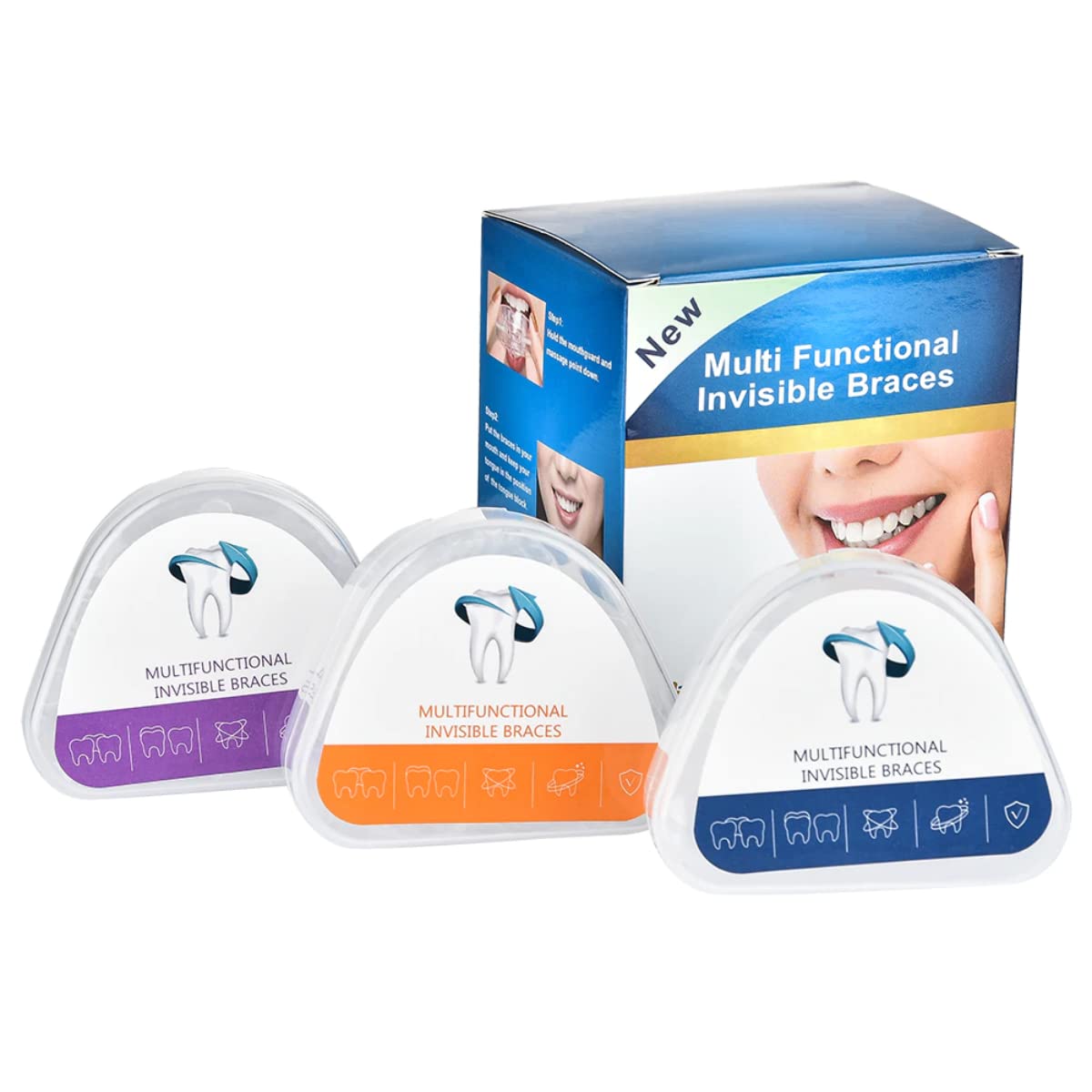 Protector Tooth Retainer for Smile Correction 3 Stages Soft and Hard Transparent Professional Dental Orthodontic Device Mouth Guard (3 stages, suitable for different teeth conditions)