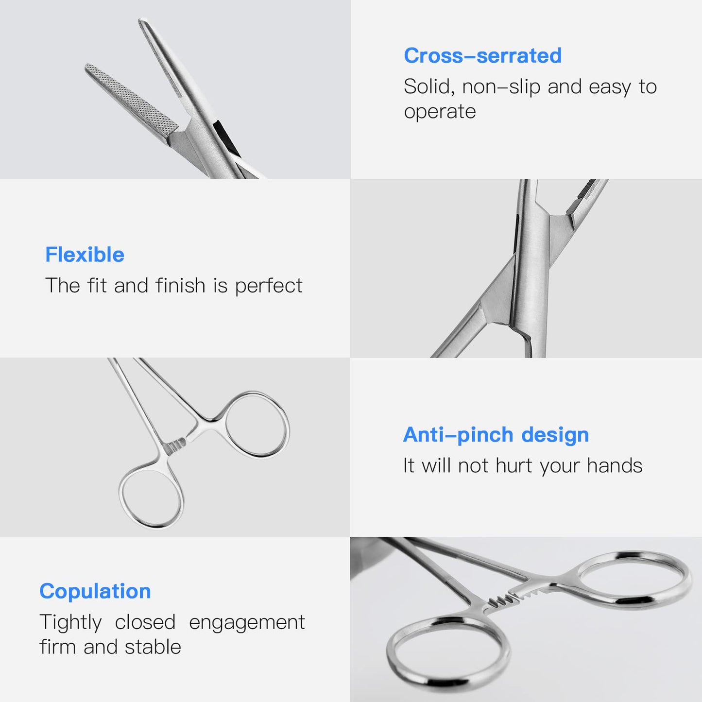 Needle Holder Clamps Driver Needle Driver with Tungsten Carbide Cross Serrated Inserts, Protector Dental Suture Practice Needle Driver