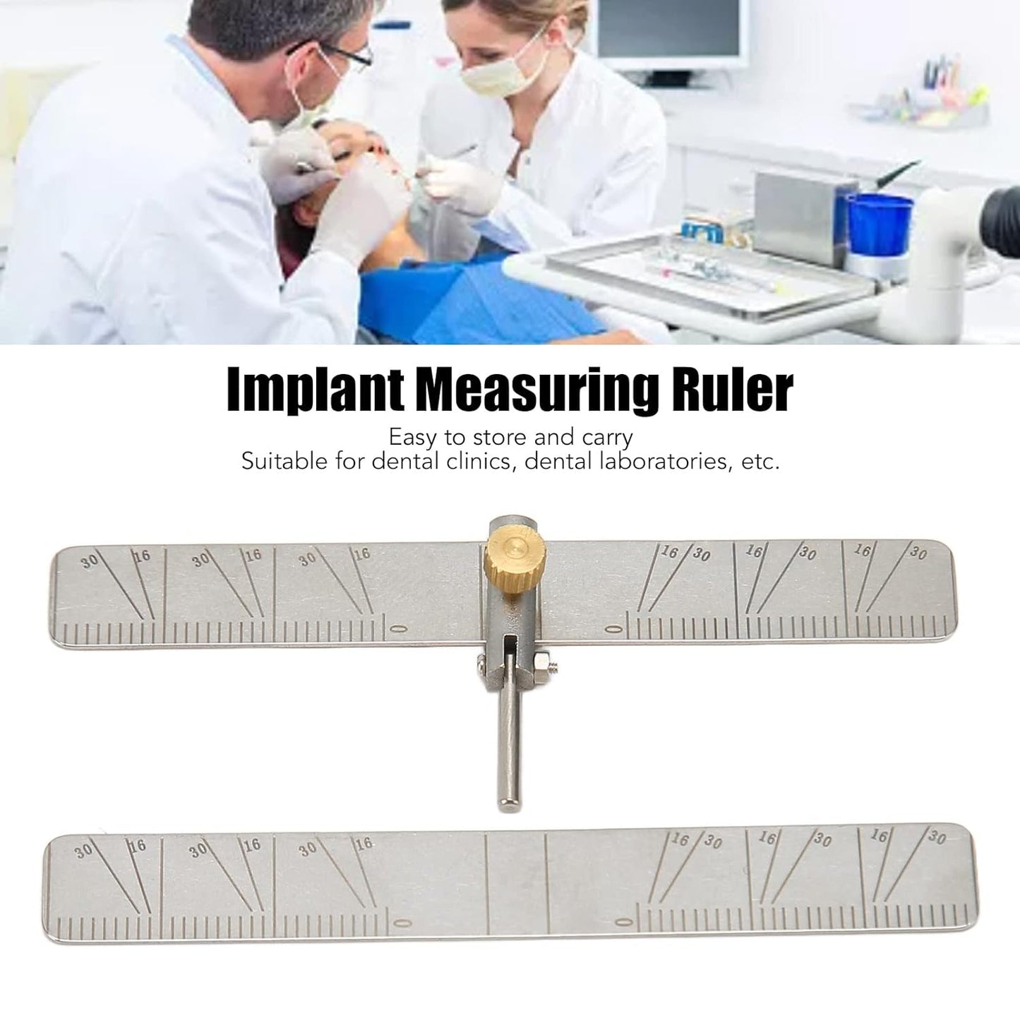 Dental Implant Locating Guide, Oral Implant Teeth Measuring Ruler Caliper for Mouth, Implant Measuring Ruler for Dental Tools, Surgical Planting Positioning Locator