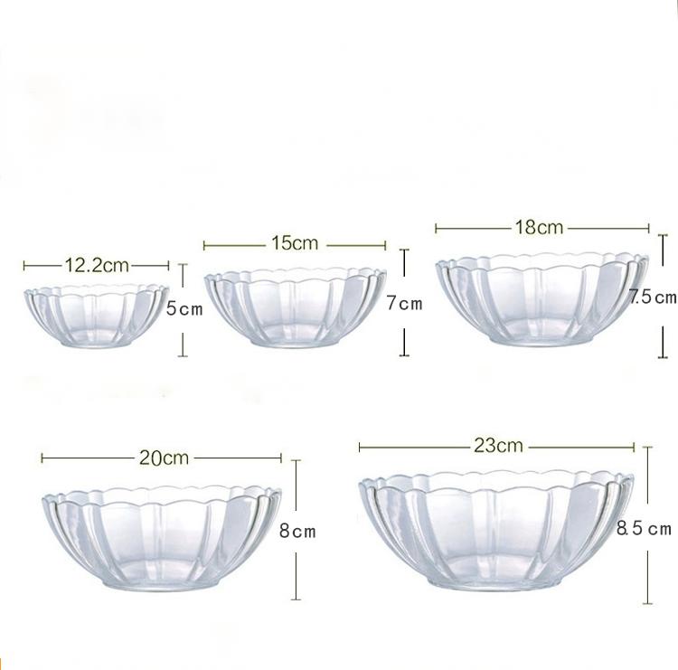 Naturelledent Clear Glass Salad Bowl Dessert Bowl Round Shape With Diamond Design