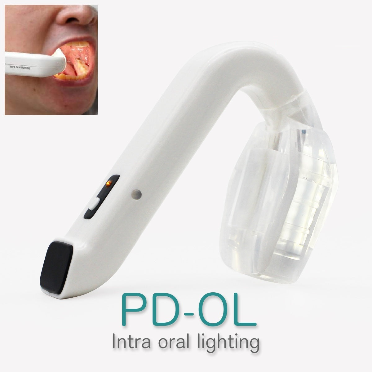 PD-OL Dentist Wireless Rechargeable Intro Oral LED Lighting Easy Bite Block Light Lamp Suction Tip