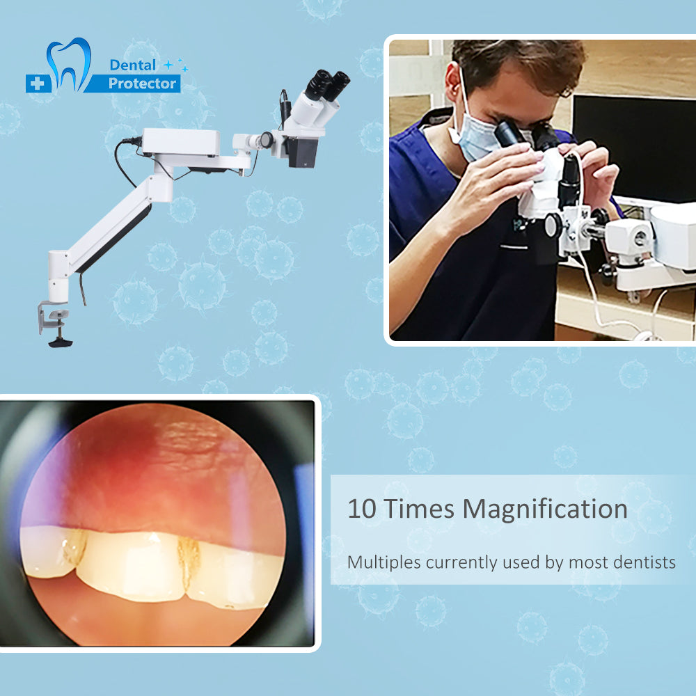 Mscope-1 10X Magnify Dental Binocular Microscope 3w LED Rotatable for Dentists Denture Tool Dental Lab Equipment Microscope Spot Light