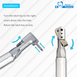 Dental Low Speed Handpiece Implant Torque Wrench 5N-35N Drivers 2.35mm  Latch Type Bits Contra Angle Universal Silver Metal Box