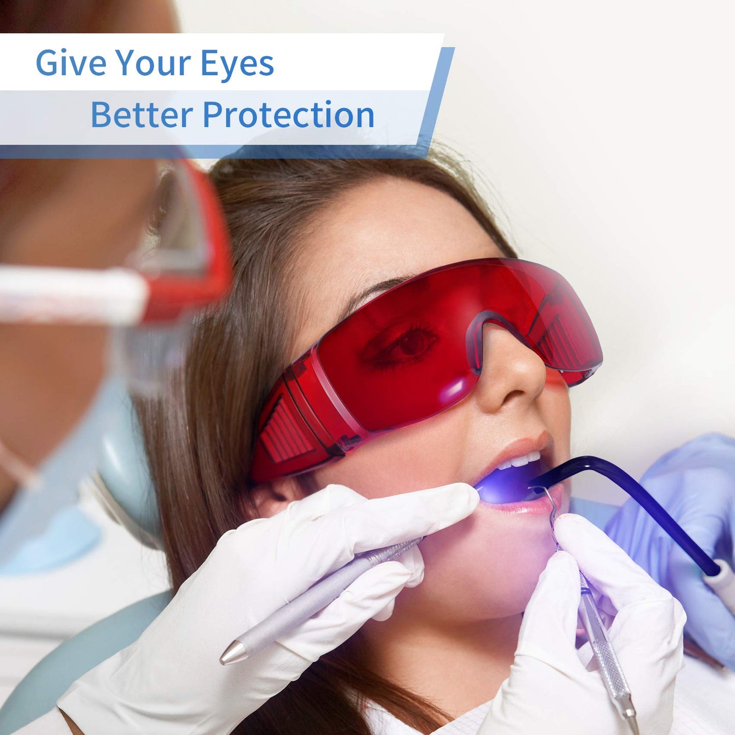 Dental Eyewear for Teeth Whitening Light, Eye Shield Safety Glasses LED Protective Goggle