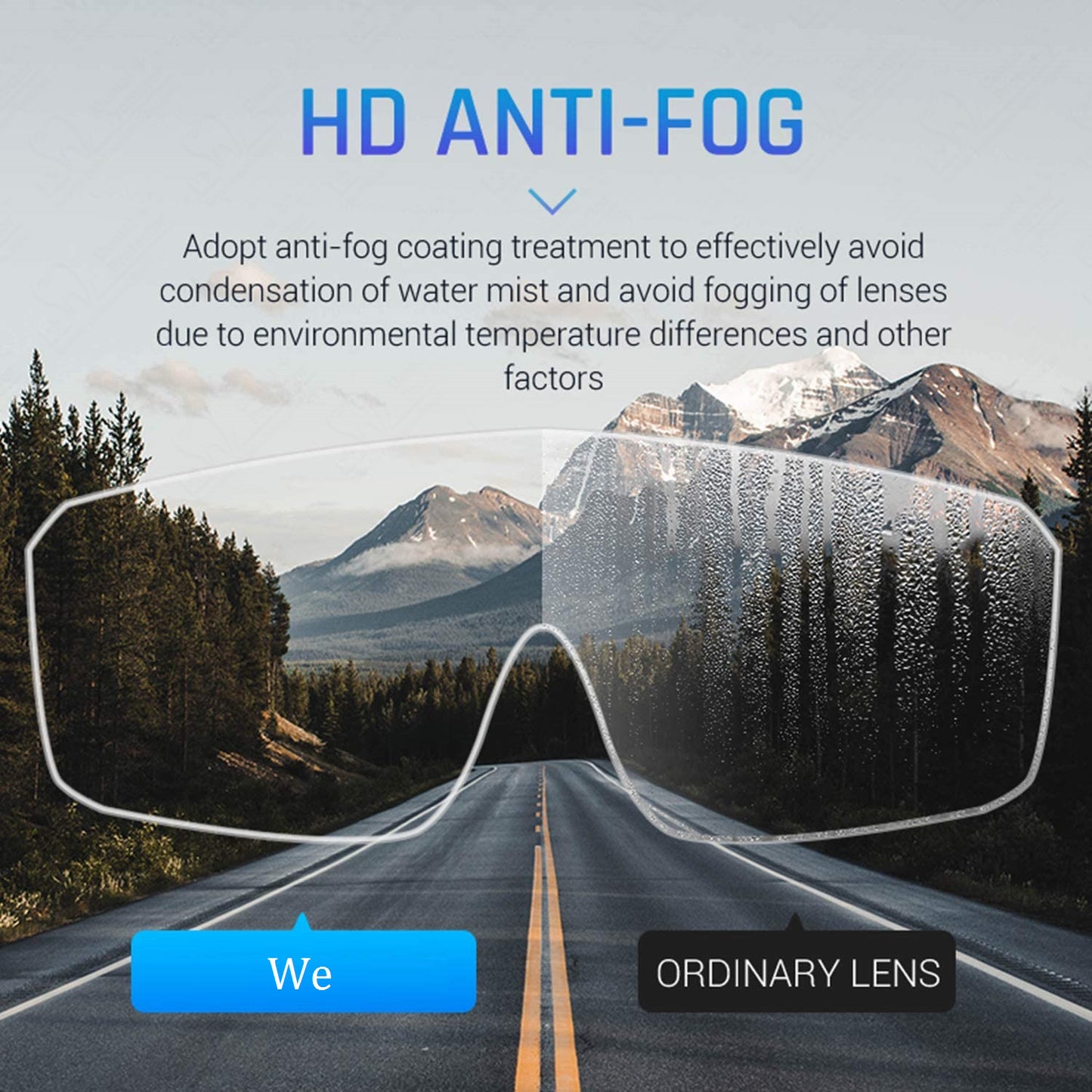Protector Safety Glasses with Anti-fog lens Protective Eyewear Adjustable Frame Safety Glasses Eye Protection （Black/Bule Frame&transparent Lens）