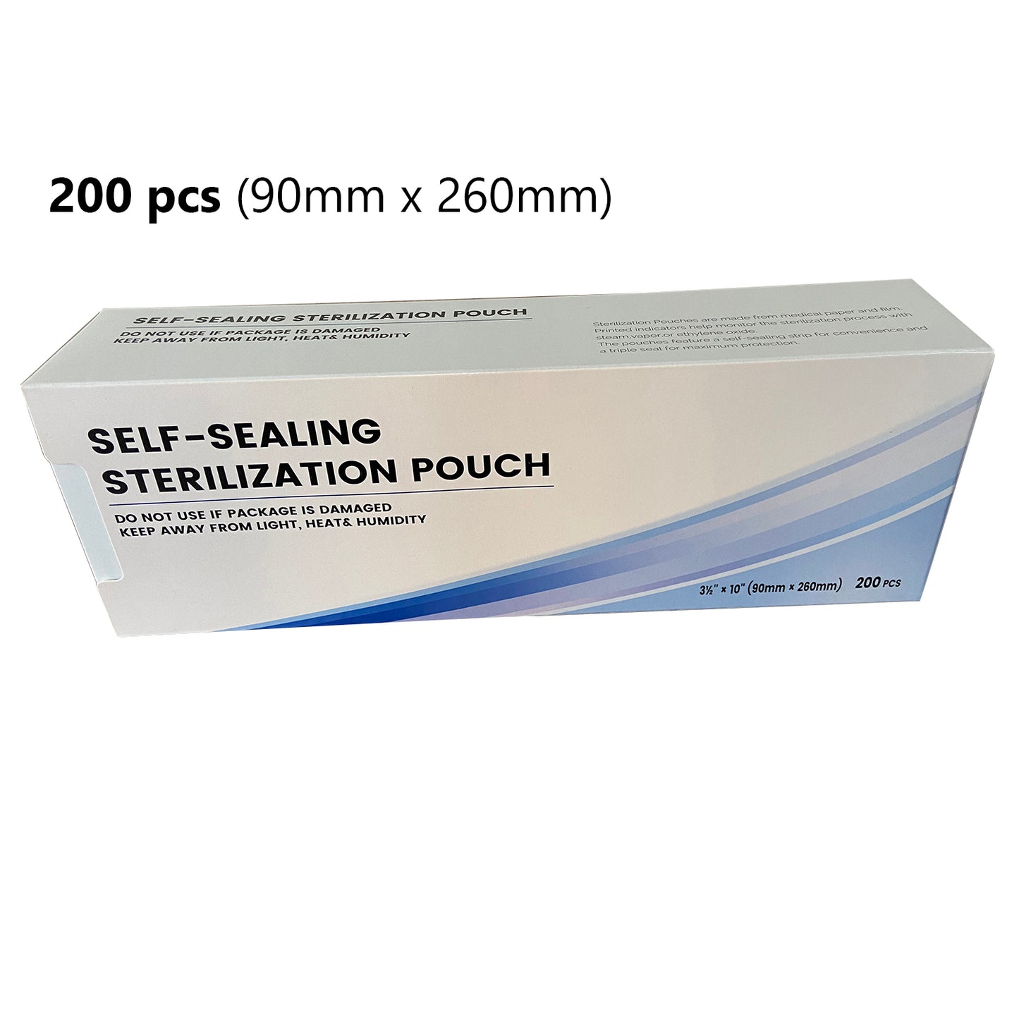 AT-BAG 200pcs/Box Dental Self-sealing Sterilization Pouches Bags Medical-grade Disposable Tattoo Dental Nail Art Accessories(90*260mm)