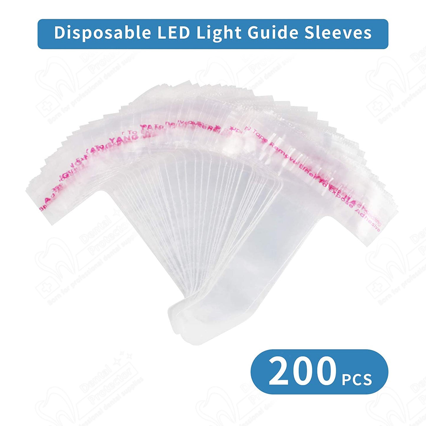 Dental Curing Light Lamp Cover Disposable LED Light Guide Sleeves 200PCS, Implant Protective Cure Covers for Curing Tips - Plastic Optic & Transparent Sheet