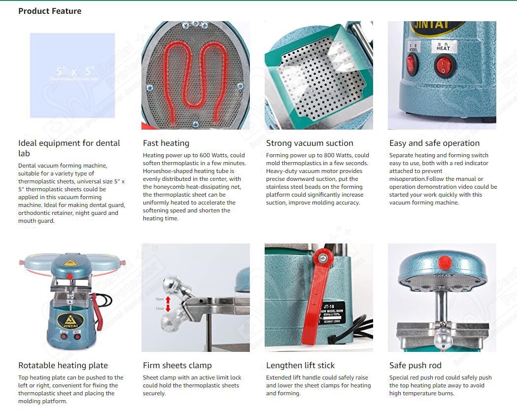 PROTECTOR Dental Vacuum Forming Machine, Laboratory Heat Molding Equipment, Laminating Machine