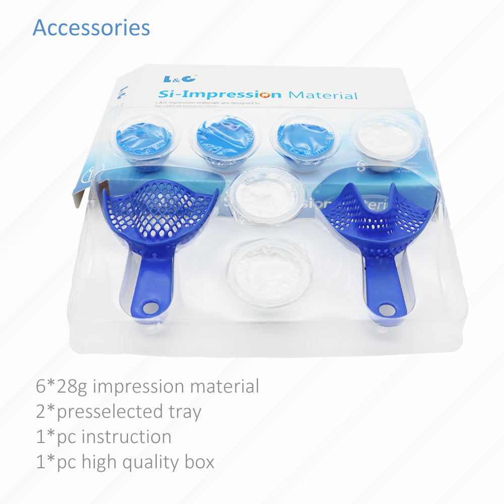TIK-SI Teeth Impression Kit Putty Silicone Material Tray Teeth Molding Kit for Dental Impression Medium