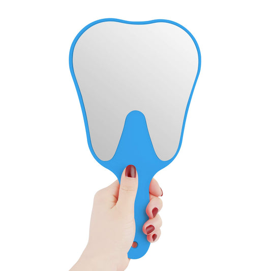 2 pcs Handheld Mirror Small with Handle , Hand Mirror Tooth-Shaped Kids Makeup Mirror Cute for Salon|Barber|Hairdressing - Easy to use & Lightweight