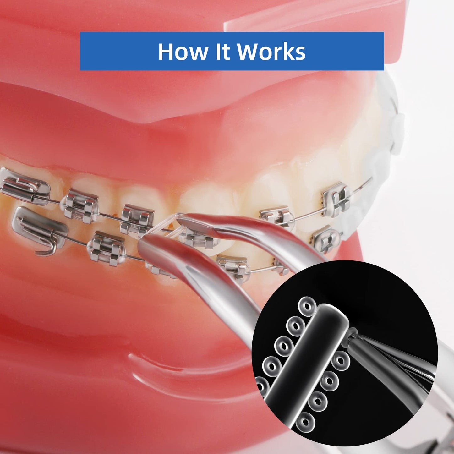 Dental Orthodontic Ligature Ties Braces 1040 Pcs, Ortho Braces Color Bands Ligature Ties Elastomeric O-Rings for Braces