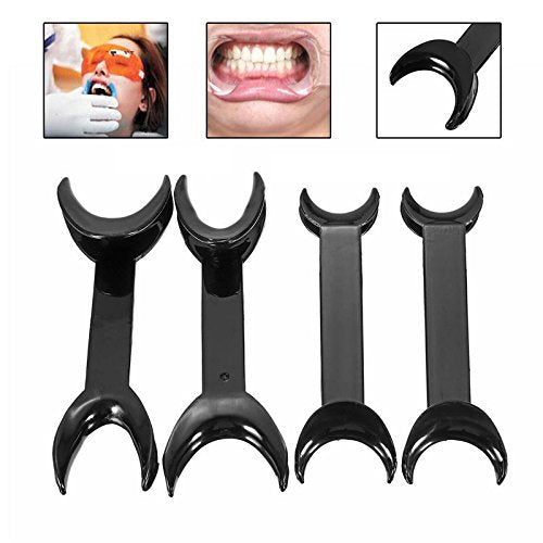 8 Pcs T-Shape Black Intraoral Cheek Lip Retractor Double Head Mouth Opener for Teeth Whitening Dental Orthodontic Tool Surgical Retractor