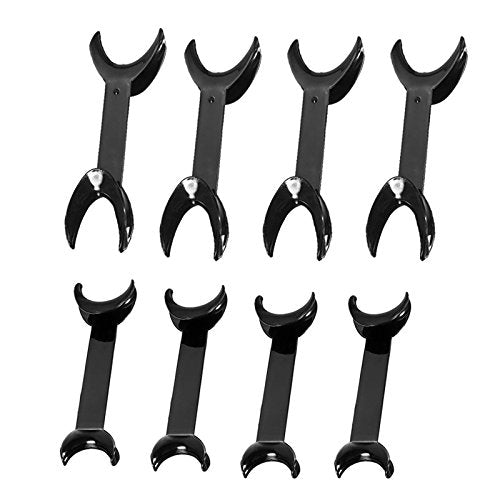 8 Pcs T-Shape Black Intraoral Cheek Lip Retractor Double Head Mouth Opener for Teeth Whitening Dental Orthodontic Tool Surgical Retractor